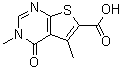 structure of CAS# 439138-78-0, 3,5-Dimethyl-4-Oxo-3,4-Dihydrothieno[2,3-d]Pyrimidine-6-Carboxylic Acid;3,5-dimet<wbr>hyl-4-oxo<wbr>-3,4-dihy<wbr>drothieno<wbr>[2,3-d]py<wbr>rimidine-<wbr>6-carboxy<wbr>lic acid;3,5-Dimet<wbr>hyl-4-oxo<wbr>-3,4-dihy<wbr>dro-thien<wbr>o[2,3-d]p<wbr>yrimidine<wbr>-6-carbox<wbr>ylic acid;3,5-Dimet<wbr>hyl-4-oxo<wbr>-3,4-dihy<wbr>dro-thien<wbr>o[2,3-d]-<wbr>pyrimidin<wbr>e-6-carbo<wbr>xylic acid