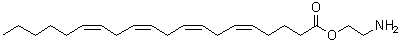 structure of CAS# 443129-35-9, 2-Aminoethyl (5Z,8Z,11Z,14Z)-5,8,11,14-Icosatetraenoate;(2-Aminoe<wbr>thyl) 5Z,<wbr>8Z,11Z,14<wbr>Z-eicosat<wbr>etraen es<wbr>ter; Arac<wbr>hidonic a<wbr>cid (2-am<wbr>inoethyl)<wbr> ester; V<wbr>irodhamine;(5Z,8Z,11<wbr>Z,14Z)-Ic<wbr>osa-5,8,1<wbr>1,14-tetr<wbr>aenoic ac<wbr>id 2-amin<wbr>o-ethyl e<wbr>ster;Ethanol solution