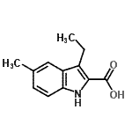 structure of CAS# 446830-65-5, 3-Ethyl-5-Methyl-1H-Indole-2-Carboxylic Acid;1H-indole-2-carboxylic acid, 3-ethyl-5-methyl-;3-Ethyl-5-methyl-1H-indole-2-carboxylic acid;3-Ethyl-5-methyl-1H-indole-2-carboxylicacid