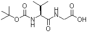 structure of CAS# 45233-75-8, N-tert-Butoxycarbonyl-L-valylglycine;BOC-VAL-GLY-OH