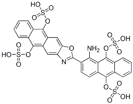 CAS 登录号：4568-45-0， 2-[1-氨基-9,10-二(磺基氧基)-2-蒽基]蒽并[2,3-d]恶唑-5,10-二基二(硫酸氢酯)