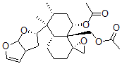 structure of CAS# 464-71-1, Clerodin;[(1S,3R,4S,4Ar,8R,8Ar)-4-[(2S)-2,3,3A,6A-Tetrahydrofuro[5,4-B]Furan-2-Yl]-8A-(Acetoxymethyl)-3,4-Dimethyl-Spiro[Decalin-8,2'-Oxirane]-1-Yl] Acetate;Acetic Acid [(1S,3R,4S,4Ar,8R,8Ar)-4-[(2S)-2,3,3A,6A-Tetrahydrofuro[5,4-B]Furan-2-Yl]-8A-(Acetoxymethyl)-3,4-Dimethyl-1-Spiro[Decalin-8,2'-Oxirane]Yl] Ester;Acetic Acid [(1S,3R,4S,4Ar,8R,8Ar)-4-[(2S)-2,3,3A,6A-Tetrahydrofuro[5,4-B]Furan-2-Yl]-8A-(Acetoxymethyl)-3,4-Dimethyl-Spiro[Decalin-8,2'-Oxirane]-1-Yl] Ester