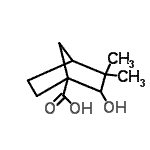 结构式 CAS# 469-73-8, 2-羟基-3,3-二甲基双环[2.2.1]庚烷-1-羧酸