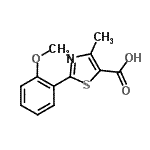 结构式 CAS# 472805-74-6, 2-(2-甲氧基苯基)-4-甲基-1,3-噻唑-5-羧酸