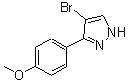 structure of CAS# 474706-38-2, 4-Bromo-3-(4-Methoxyphenyl)-1H-Pyrazole;4-Bromo-5-(4-methoxyphenyl)pyrazole