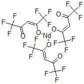 structure of CAS# 47814-18-6, (Oc-6-11)-Tris(1,1,1,5,5,5-Hexafluoro-2,4-Pentanedionato)-Neodymium;NEODYMIUM(LLL) HEXAFLUOROACETYLACETONATE DIHYDRATE: (99.9% ND) (REO);Neodymium(III)Hexafluoroacetylacetonatedihydrate(99.9%-Nd)(REO);Neodymium(III) Hexafluoro-2,4-Pentanedionate Dihydrate