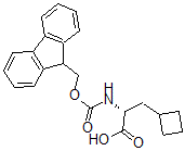 structure of CAS# 478183-63-0, (alphaR)-alpha-[[(9H-Fluoren-9-Ylmethoxy)Carbonyl]Amino]-Cyclobutanepropanoic Acid