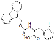 structure of CAS# 478183-65-2, Fmoc-D-2-Iodophenylalanine;(R)-2-(((9H-Fluoren-9-Yl)Methoxy)Carbonylamino)-3-(2-Iodophenyl)Propanoic Acid;N-ALPHA-(9-FLUORENYLMETHOXYCARBONYL)-2-IODO-D-PHENYLALANINE;FMOC-2-IODO-D-PHENYLALANINE