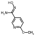 structure of CAS# 478490-01-6, N-Hydroxy-6-Methoxy-3-Pyridinecarboximidamide;MFCD09932810;N-hydroxy-6-methoxynicotinimidamide;N-hydroxy-6-methoxypyridine-3-carboxamidine