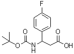 structure of CAS# 479064-88-5, Boc-L-3-Amino-3-(4-Fluorophenyl)-Propionic Acid