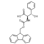 structure of CAS# 487060-72-0, (betas)-N-[(9H-Fluoren-9-Ylmethoxy)Carbonyl]-beta-Hydroxy-D-Phenylalanine;(2R, 3S)/(2S, 3R)-Racemic Fmoc-β-hydroxyphenylalanine;MFCD06656479
