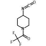 structure of CAS# 493036-44-5, 2,2,2-Trifluoro-1-(4-Isocyanato-1-Piperidinyl)Ethanone;1-(2,2,2-trifluoroacetyl)piperidin-4-isocyanate;1-(Trifluoroacetyl)piperidin-4-yl isocyanate;4-Isocyanato-1-(trifluoroacetyl)piperidine