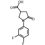 结构式 CAS# 496941-62-9, 1-(3,4-二氟苯基)-5-氧代-3-吡咯烷羧酸