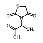 结构式 CAS# 497076-92-3, 2-(2,4-二氧代-1,3-噻唑烷-3-基)丙酸