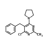 结构式 CAS# 500156-13-8, 5-苄基-4-氯-2-甲基-6-(1-吡咯烷基)嘧啶