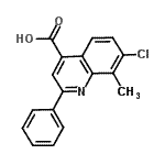 结构式 CAS# 500346-26-9, 7-氯-8-甲基-2-苯基-4-喹啉羧酸