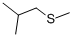 structure of CAS# 5008-69-5, Methyl Isobutyl Sulfide;2-Methyl-1-Methylsulfanyl-Propane;2-Methyl-1-(Methylthio)Propane;4-Methyl-2-Thiapentane