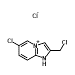 结构式 CAS# 502841-53-4, 6-氯-2-(氯甲基)-1H-咪唑并[1,2-a]吡啶-4-鎓氯化物