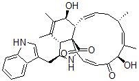 CAS#: 50335-04-1， (7S,13E,16S,17E,19R,21E)-7,19-Dihydroxy-10-(1H-Indol-3-Yl)-16,18-Dimethyl[13]Cytochalasa-5,13,17,21-Tetrene-1,20,23-Trione