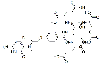 CAS#: 50998-20-4， N-(N-(N-(N-(4-(((2-Amino-1,4,5,6,7,8-hexahydro-5-methyl-4-oxo-6-pteridinyl)methyl)amino)benzoyl)-L-gamma-glutamyl)-L-gamma-glutamyl)-L-gamma-glutamyl)-L-Glutamic acid