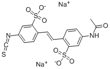 structure of CAS# 51023-76-8, 4-Acetamido-4'-isothiocyanostilbene-2,2'-disulfonic acid, disodium salt;Disodium 5-Acetamido-2-[(E)-2-(4-Isothiocyanato-2-Sulfonatophenyl)Ethenyl]Benzenesulfonate;Disodium 5-Acetamido-2-[2-(4-Isothiocyanato-2-Sulfonato-Phenyl)Vinyl]Benzenesulfonate;Disodium 5-Acetamido-2-[(E)-2-(4-Isothiocyanato-2-Sulfonato-Phenyl)Vinyl]Benzenesulfonate