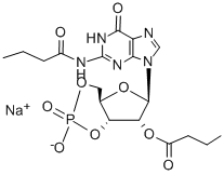 structure of CAS# 51116-00-8, N2,2'-O-Dibutyrylguanosine 3',5'-Cyclic Monophosphate Sodium Salt;Guanosine, 3,5-Cyclic Monophosphate, N2,2-O-Dibutyryl-,;N2,2'-O-DIBUTYRYLGUANOSINE 3':5'-CYCLIC MONOPHOSPH;N,2'-O-Dibutyrylguanosine 3',5'-Phosphoric Acid