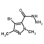 structure of CAS# 512810-04-7, 4-Bromo-1,3-Dimethyl-1H-Pyrazole-5-Carbohydrazide;hydrazide;4-Bromo-1,3-dimethyl-1H-pyrazole-5-carbohydrazide #;4-Bromo-1,3-dimethylpyrazole-5-carbohydrazide