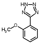 structure of CAS# 51449-81-1, 5-(2-Methoxyphenyl)-1H-Tetrazole;1-(1H-1,2,3,4-tetraazol-5-yl)-2-methoxybenzene