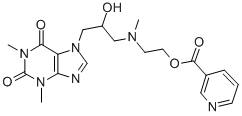CAS#: 51920-73-1， Nicotinic Acid 2-[[2-Hydroxy-3-(3,6-Dihydro-1,3-Dimethyl-2,6-Dioxo-1H-Purin-7(2H)-Yl)Propyl]Methylamino]Ethyl Ester