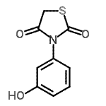 structure of CAS# 51964-26-2, 3-(3-Hydroxyphenyl)-1,3-Thiazolidine-2,4-Dione;3-(3-Hydroxy-phenyl)-thiazolidine-2,4-dione;BIM-0026460.P001;CBMicro_026479