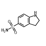 structure of CAS# 52206-06-1, 5-Indolinesulfonamide;2,3-dihydro-1H-indole-5-sulfonamide;2,3-Dihydro-1H-indole-5-sulfonic acid amide;5-Indolinesulfonamide