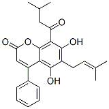 CAS#: 5224-54-4， 5,7-Dihydroxy-6-(3-Methyl-2-Butenyl)-8-(3-Methylbutyryl)-4-Phenyl-2H-1-Benzopyran-2-One