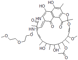 CAS#: 52370-30-6， 3-[2-(2-Methoxyethoxy)Ethoxyiminomethyl]Rifamycin SV