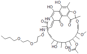 CAS 登录号：52370-32-8， 3-[2-(2-丁氧基乙氧基)乙氧基亚氨基甲基]利福霉素 Sv