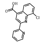 structure of CAS# 52413-50-0, 8-Chloro-2-(2-Pyridinyl)-4-Quinolinecarboxylic Acid;8-chloro-2-(2-pyridyl)quinoline-4-carboxylic acid;8-chloro-2-(pyridin-2-yl)quinoline-4-carboxylic acid;8-Chloro-2-pyridin-2-ylquinoline-4-carboxylic acid