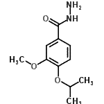 structure of CAS# 524733-82-2, 4-Isopropoxy-3-Methoxybenzohydrazide;2-methoxy-1-(methylethoxy)benzene-4-carbohydrazide;3-methoxy-4-(propan-2-yloxy)benzohydrazide;MFCD02176847