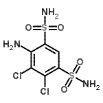 结构式 CAS# 5250-72-6, 4-氨基-5,6-二氯-1,3-苯二磺酰胺