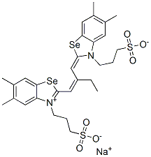 CAS#: 52513-84-5， 2-[2-[[5,6-Dimethyl-3-(3-Sulphonatopropyl)-3H-Benzoselenazol-2-Ylidene]Methyl]But-1-Enyl]-5,6-Dimethyl-3-(3-Sulphonatopropyl)Benzoselenazolium, Sodium Salt