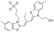 CAS#: 52525-52-7， 5,5'-Dimethyl-9-Ethyl-3-(2-Hydroxy-Ethyl)-3'-(3-Sulfopropyl)Thiacarbocyanine betaine