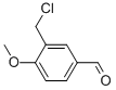 structure of CAS# 52577-09-0, 3-(Chloromethyl)-p-Anisaldehyde;3-(Chloromethyl)-4-Methoxy-Benzaldehyde;Bas 02841909;Benzaldehyde, 3-(Chloromethyl)-4-Methoxy-