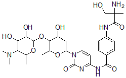 CAS 登录号：52665-75-5， 4-[(2-氨基-3-羟基-2-甲基-丙酰)氨基]-N-[1-[5-(5-二甲基氨基-3,4-二羟基-6-甲基-四氢吡喃-2-基)氧基-4-羟基-6-甲基-四氢吡喃-2-基]-2-氧代-嘧啶-4-基]苯甲酰胺