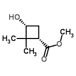 structure of CAS# 527751-16-2, Methyl (1S,3R)-3-Hydroxy-2,2-Dimethylcyclobutanecarboxylate;(1S,3R)-methyl 3-hydroxy-2,2-dimethylcyclobutanecarboxylate