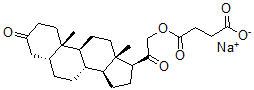 structure of CAS# 53-10-1, 21-(3-Carboxy-1-oxopropoxy)-Pregnane-3,20-dione sodium salt;Sodium 4-[2-[(5R,8R,9S,10S,13S,14S,17S)-10,13-Dimethyl-3-Oxo-1,2,4,5,6,7,8,9,11,12,14,15,16,17-Tetradecahydrocyclopenta[A]Phenanthren-17-Yl]-2-Oxo-Ethoxy]-4-Oxo-Butanoate;Sodium 4-Keto-4-[2-Keto-2-[(5R,8R,9S,10S,13S,14S,17S)-3-Keto-10,13-Dimethyl-1,2,4,5,6,7,8,9,11,12,14,15,16,17-Tetradecahydrocyclopenta[A]Phenanthren-17-Yl]Ethoxy]Butyrate;Idrossidione Sodio Succinato [Dcit]
