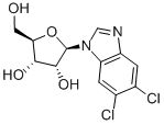 structure of CAS# 53-85-0, 5,6-Dichlorobenzimidazole 1-beta-D-ribofuranoside;(2R,3R,4S,5R)-2-(5,6-Dichlorobenzimidazol-1-Yl)-5-(Hydroxymethyl)Tetrahydrofuran-3,4-Diol;(2R,3R,4S,5R)-2-(5,6-Dichloro-1-Benzimidazolyl)-5-(Hydroxymethyl)Tetrahydrofuran-3,4-Diol;(2R,3R,4S,5R)-2-(5,6-Dichlorobenzimidazol-1-Yl)-5-Methylol-Tetrahydrofuran-3,4-Diol