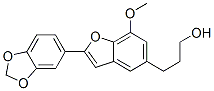 structure of CAS# 530-22-3, 5-(3-Hydroxypropyl)-7-Methoxy-2-(3,4-Methylenedioxyphenyl)Benzofuran;3-[2-(1,3-Benzodioxol-5-Yl)-7-Methoxy-Benzofuran-5-Yl]Propan-1-Ol;3-[2-(1,3-Benzodioxol-5-Yl)-7-Methoxy-5-Benzofuranyl]Propan-1-Ol;2-(1,3-Benzodioxol-5-Yl)-7-Methoxy-5-Benzofuranpropanol
