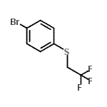 structure of CAS# 530080-19-4, 1-Bromo-4-[(2,2,2-Trifluoroethyl)Sulfanyl]Benzene;1-Brom-4-[(2,2,2-trifluorethyl)sulfanyl]benzol;1-Bromo-4-[(2,2,2-trifluoroethyl)sulfanyl]benzene;1-Bromo-4-[(2,2,2-trifluoroéthyl)sulfanyl]benzène