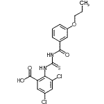 CAS 登录号：530150-44-8， 3,5-二氯-2-{[(3-丙氧基苯甲酰基)硫代氨基甲酰]氨基}苯甲酸