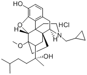 CAS#: 53056-01-2， 17-(Cyclopropylmethyl)-4,5-epoxy-6-methoxy-alpha-methyl-alpha-(3-methylbutyl)-6,14-Ethenomorphinan-7-methanol hydrochloride