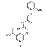 CAS#: 531548-30-8， 3,5-Dibromo-2-({[(2-Methylphenoxy)Acetyl]Carbamothioyl}Amino)Benzoic Acid