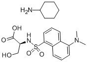 structure of CAS# 53332-28-8, N-Dansyl-L-Serine Cyclohexylammonium Salt;Cyclohexanamine;(2S)-2-[(5-Dimethylamino-1-Naphthyl)Sulfonylamino]-3-Hydroxy-Propanoic Acid;Cyclohexanamine;(2S)-2-[(5-Dimethylamino-1-Naphthyl)Sulfonylamino]-3-Hydroxypropanoic Acid;Cyclohexylamine;(2S)-2-[(5-Dimethylamino-1-Naphthyl)Sulfonylamino]-3-Hydroxy-Propionic Acid